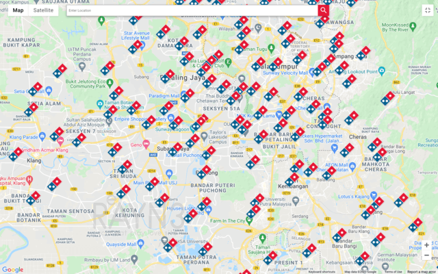 Dominos Outlet on Map
