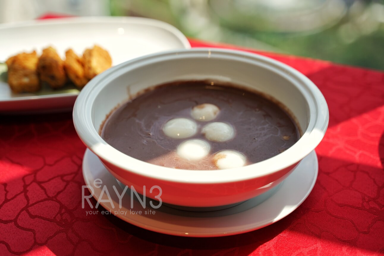 Sweetened Red Bean Soup with Lotus Seed and Glutinous Rice Ball.
