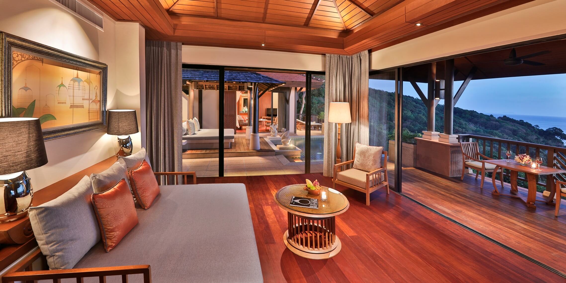 Pimalai’s one bedroom Hillside Ocean View Villa sets the stage for spectacular vacations, overlooking the Andaman Sea