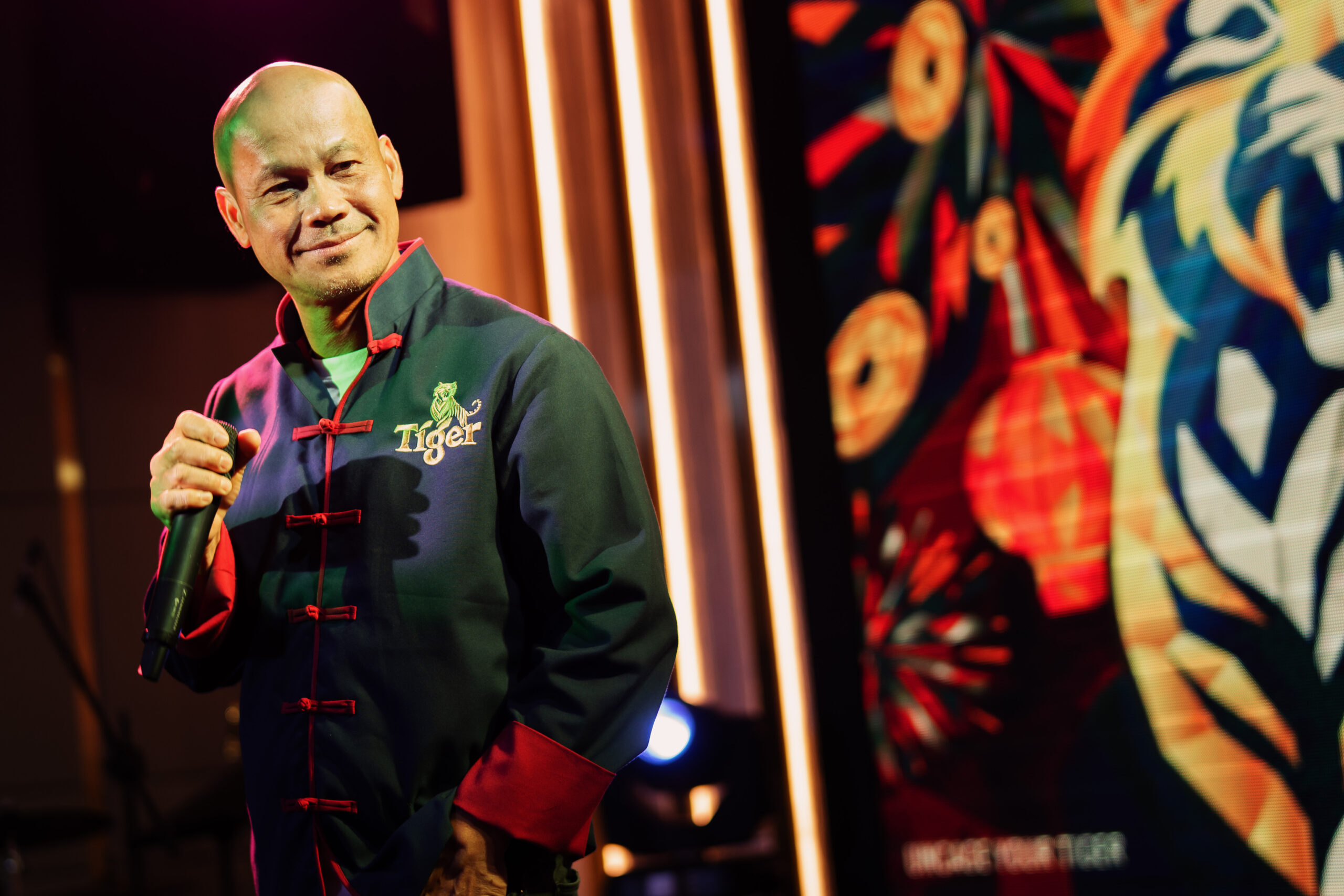 Managing Director Roland Bala addressing the guests at the Tiger CNY 2023 campaign Media Launch