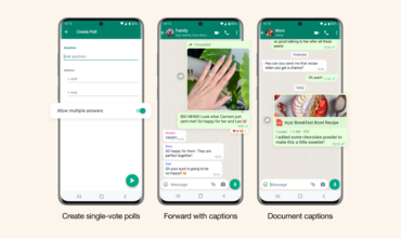 New updates to Polls and sharing with captions on WhatsApp