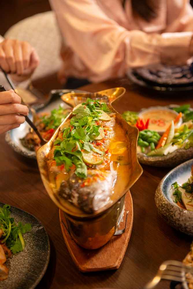 Steam Seabass with Lime and Chilli Sauce